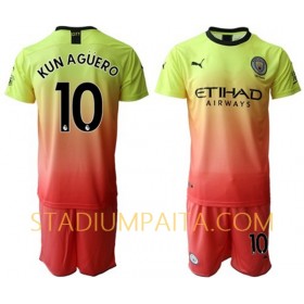 Virallinen pelipaita Manchester City Kun Agüero 10 Kolmas 2019-20 Lyhythihainen - Lasten( + Lyhyet housut )